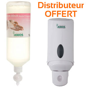 Lot de 3 Savon doux Aniosafe 1L airless HF + 1 distributeur offert