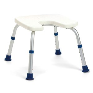 Tabouret de douche Sidney blanc avec découpe intime