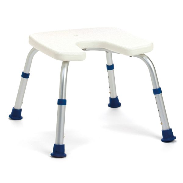 Tabouret de douche Sidney blanc avec découpe intime