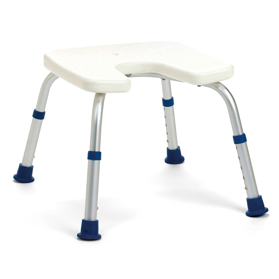 Tabouret de douche Sidney blanc avec découpe intime