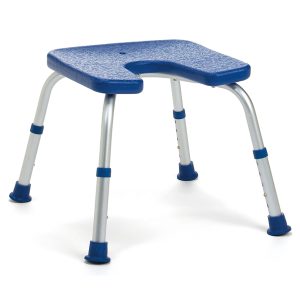 Tabouret de douche Sidney bleu avec découpe intime