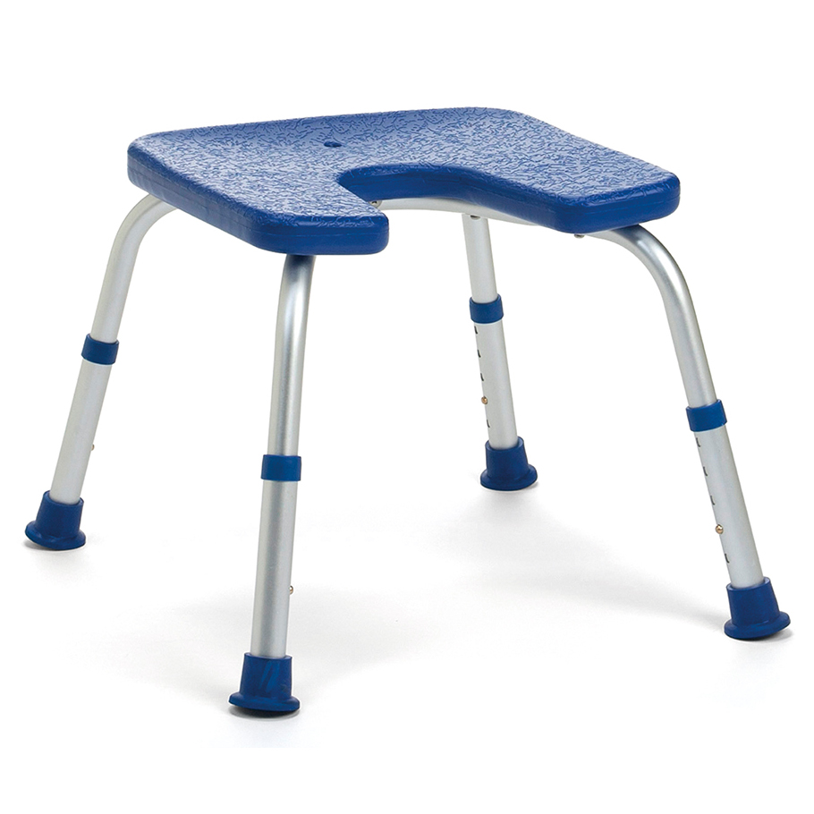 Tabouret de douche Sidney bleu avec découpe intime