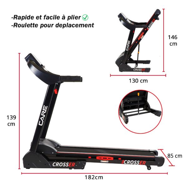 Tapis de course pliant et connecté Care Crosser – Image 2