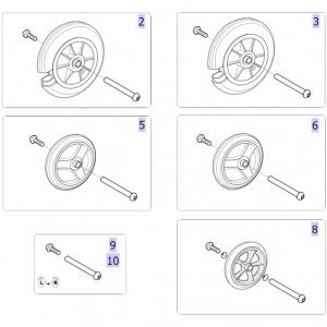 Pices dtaches pour roue avant fauteuil roulant Action 3NG et 4NG